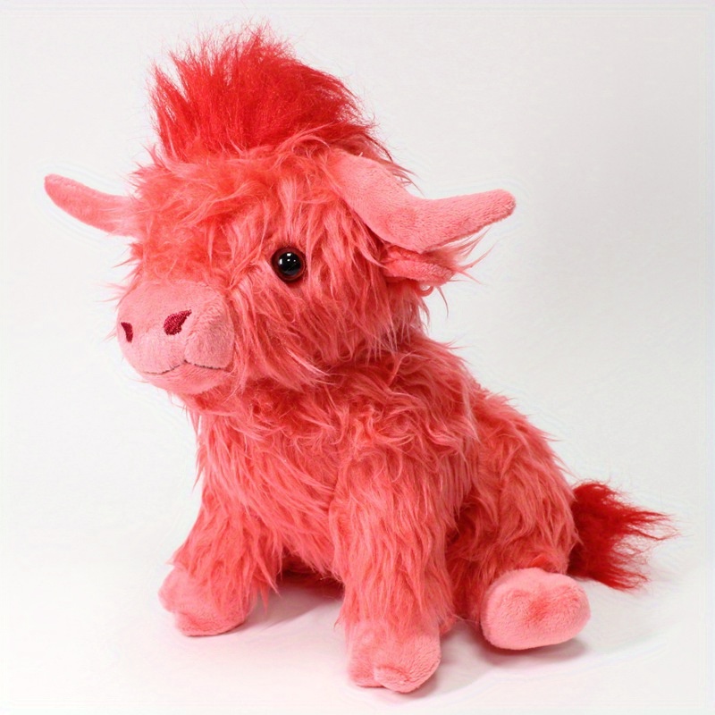 Highland Cow Small Realistic Plush Animal – The Pink Pigs