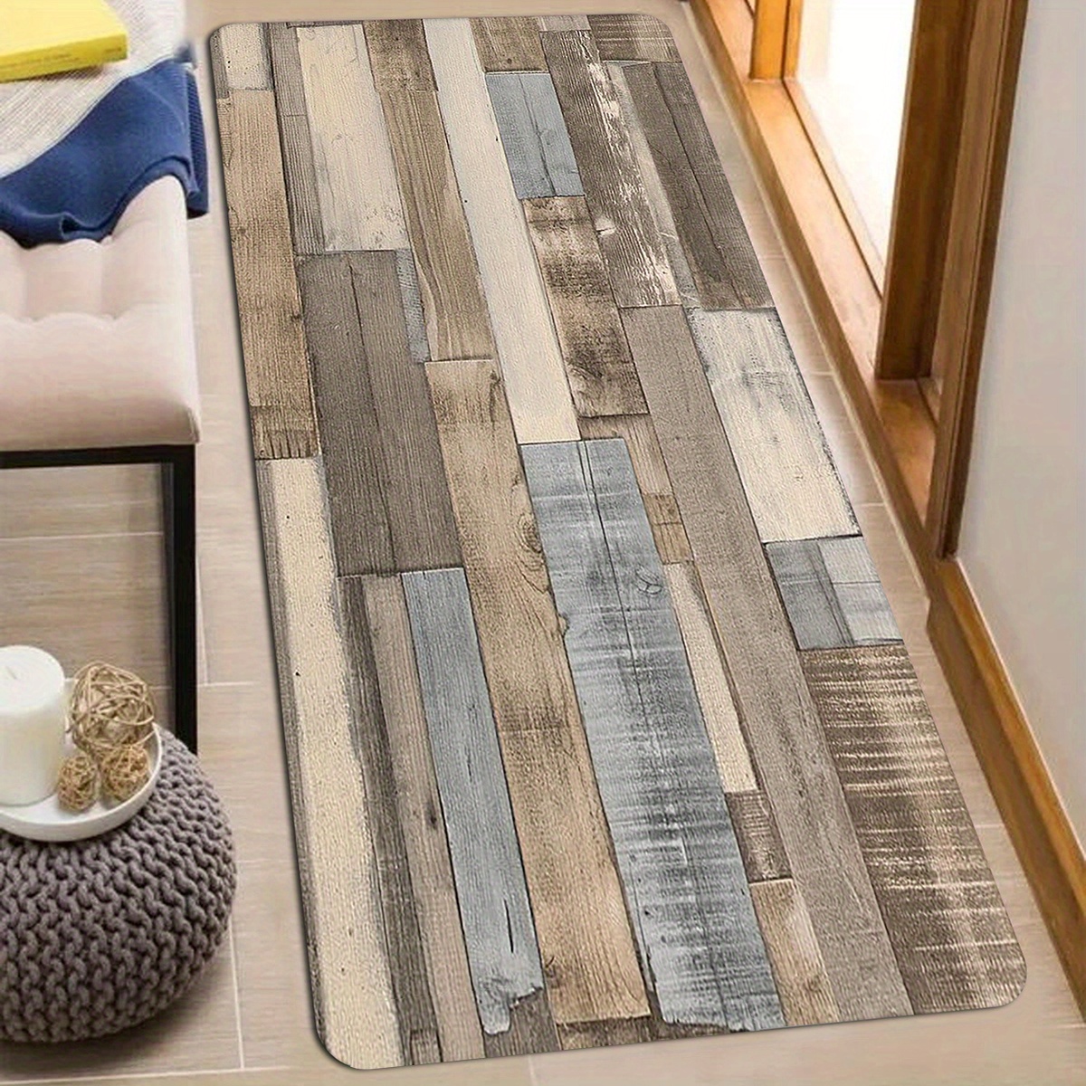 Color Block Pattern Carpet Door Floor Mat Kitchen Rug - Temu
