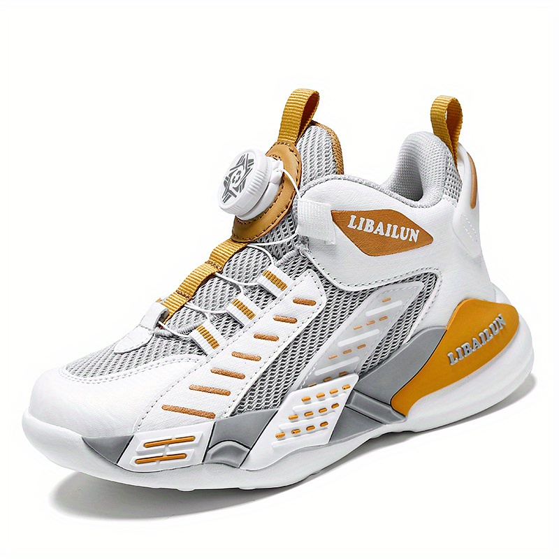 Kids' High Top Basketball Shoes with Rotating Buckle