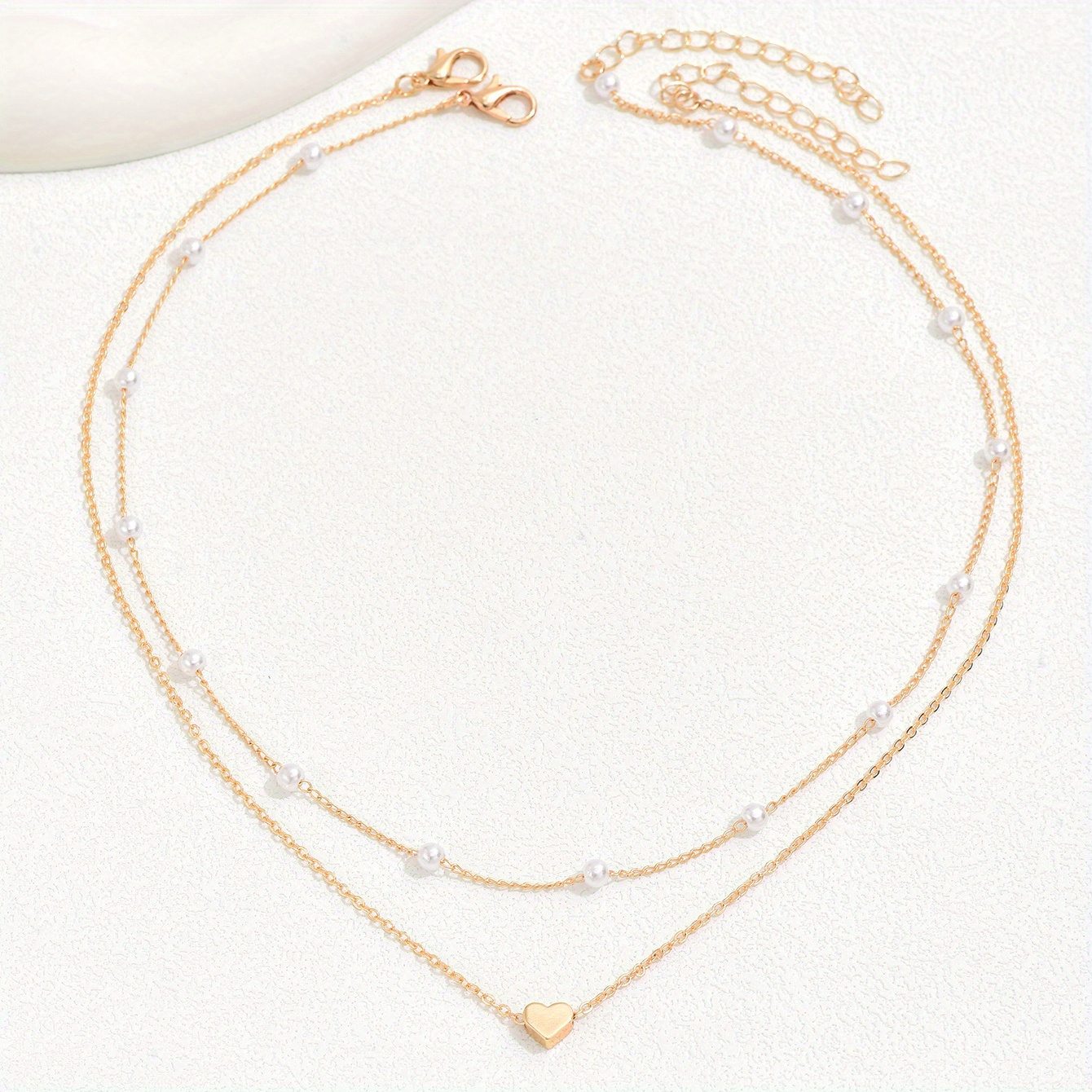 Image of Fashion Heart Pendant Clavicle Chain Necklace Delicate Party Jewelry, Suitable For Women