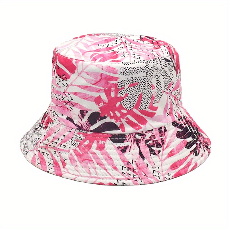 Coconut Tree Print Reversible Bucket Hat for Women