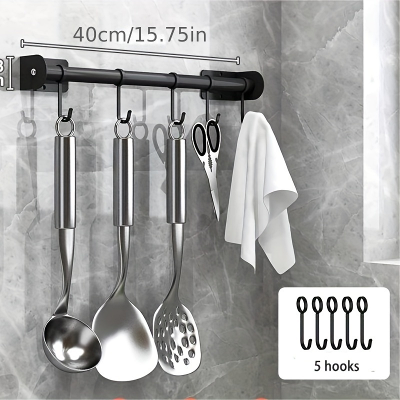 1pc, Barra Porta Pentole A Parete, Binario Appendi Pentole Rimovibile,  Appendi Coperchi E Utensili Da Cucina Con 5 O 6 Ganci S