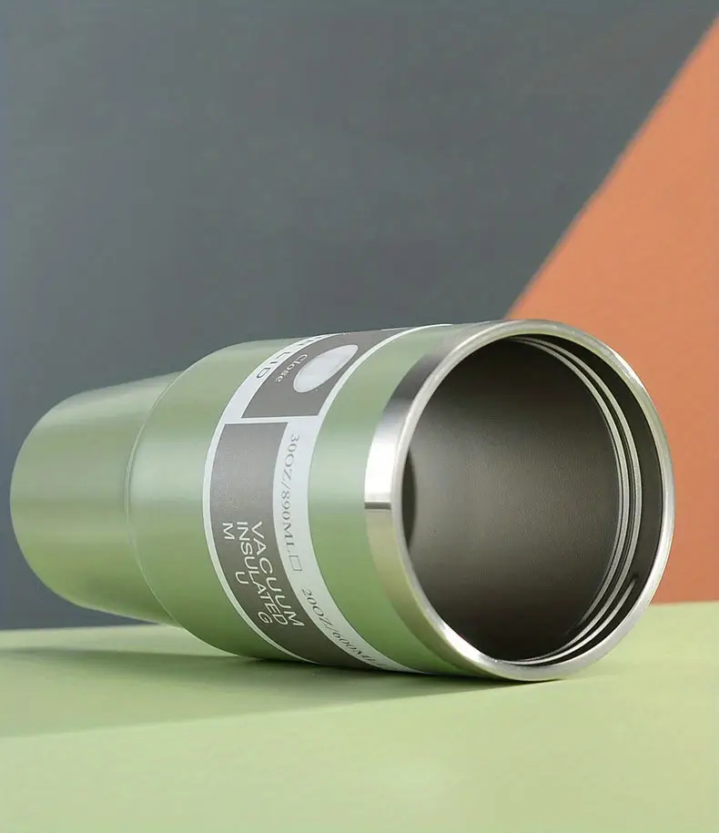 1pc 890ml 30oz double layer stainless steel vacuum water bottle with handle portable insulated mug for home outdoor camping and travel drinks hot or cold for hours details 8