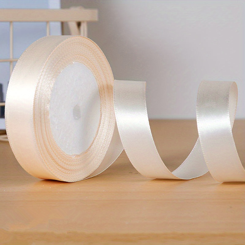 Satin Ribbon, W: 38 mm, cream, 50 m/ 1 roll