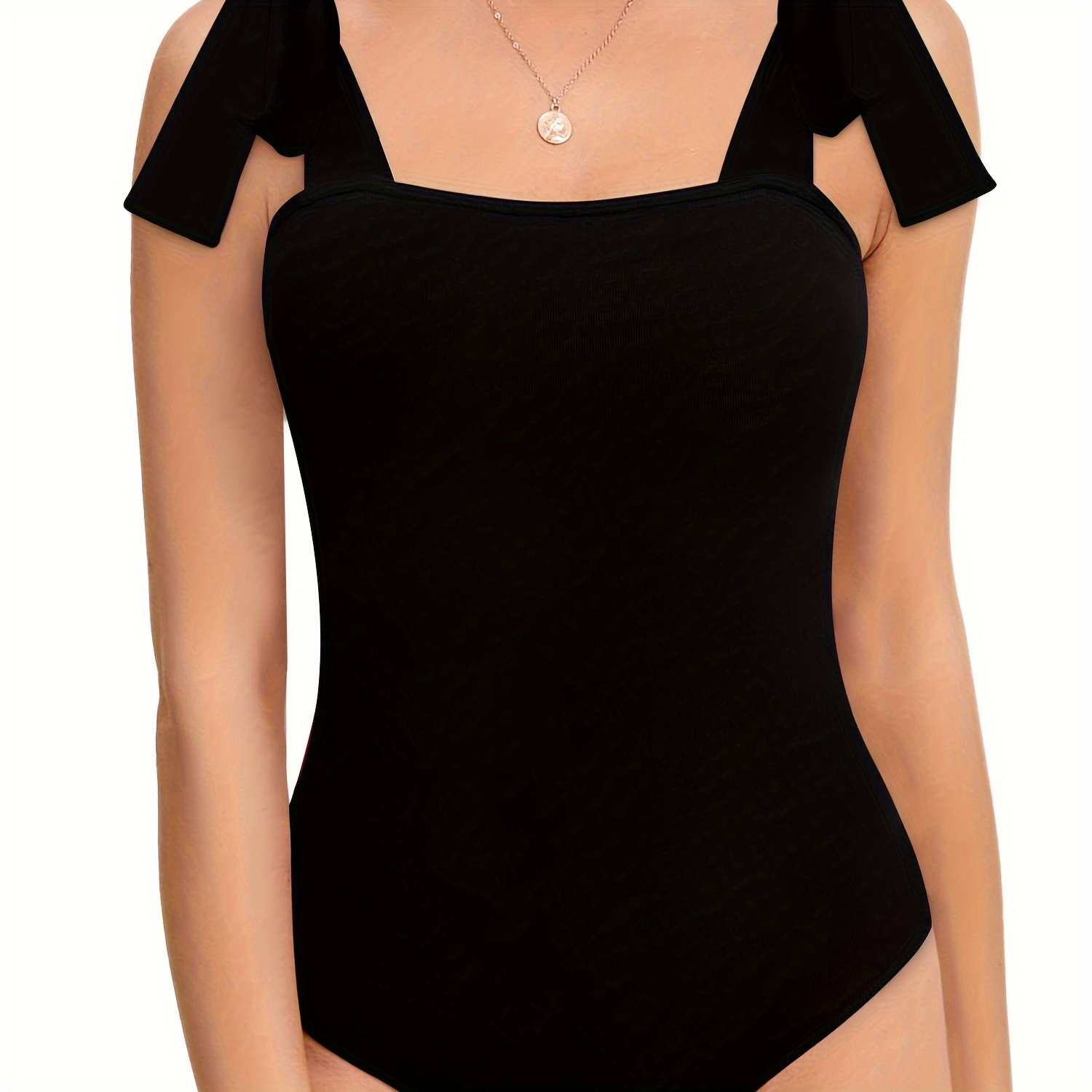 Floral Lace Shaping Bodysuit, Sexy Scallop Trim V Neck Slimming Body