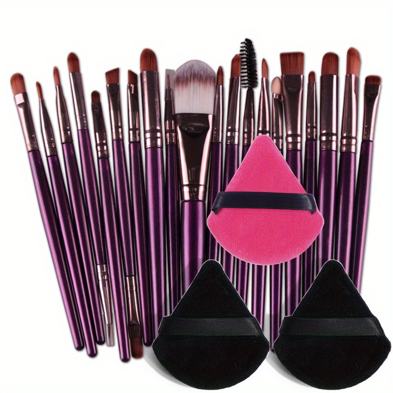 Set De Brochas Maquillaje Compraymas Color Púrpura 20 Pzas Incluye 1 Limpia  Brochas
