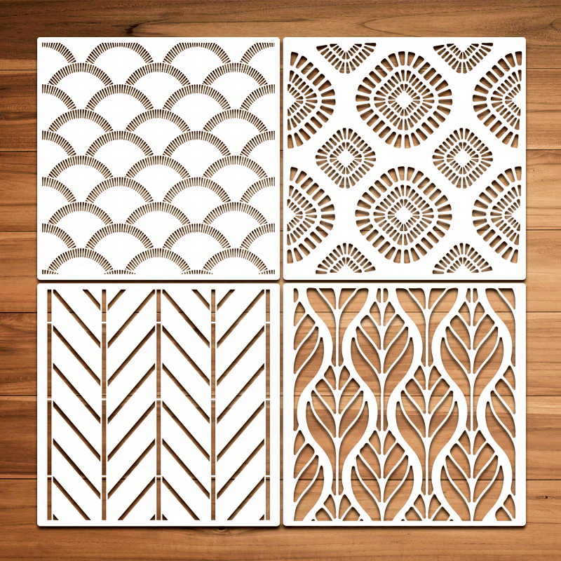6Pcs Wall Painting Template Geometric Stencils Drawing Stencil for