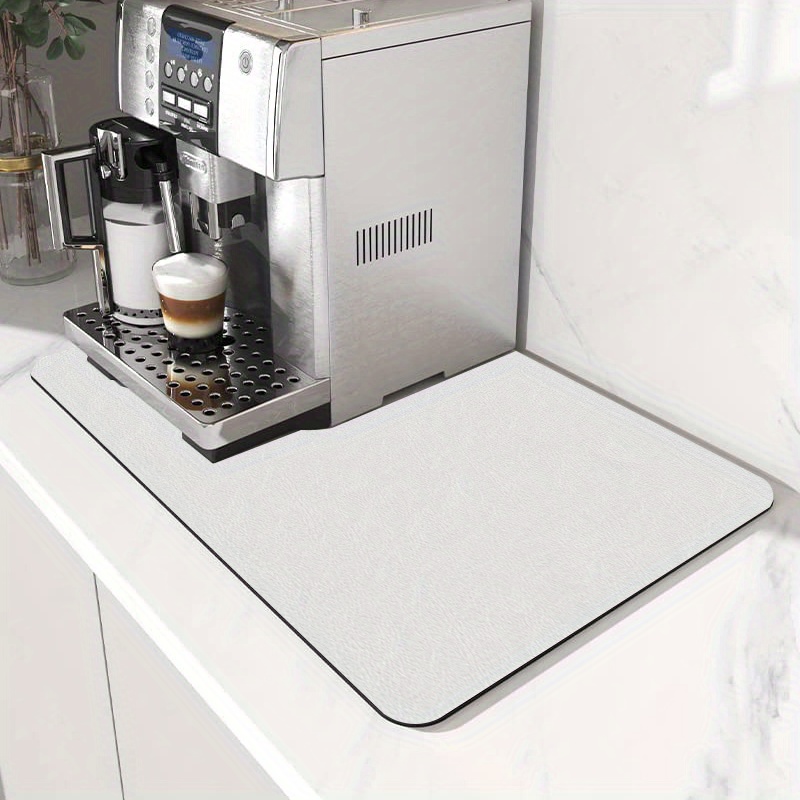 Tapis absorbant pour vaisselle de cuisine, plan de travail pour machine à  café, tapis d'isolation en terre de diatomée en nanofibre de diatomée (40 x