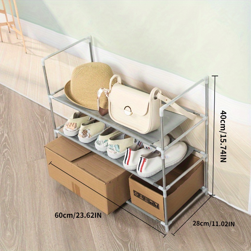 4 Tiers Small Shoe Rack,Narrow Stackable Shoe Shelf Organizer,Sturdy Shoe  Stand