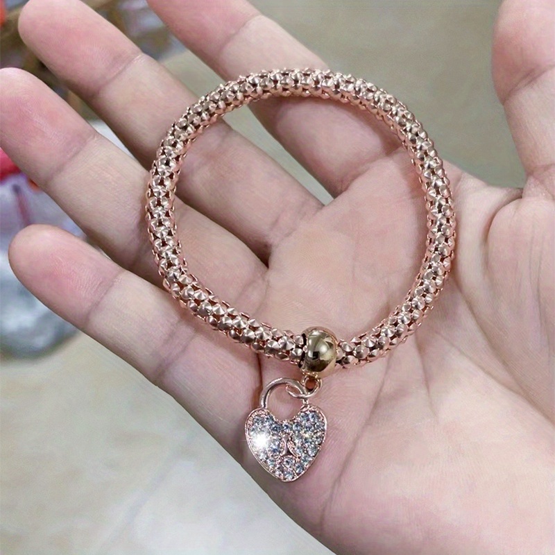 Heart Locket Charm Bracelet - Valentines Day Gifts