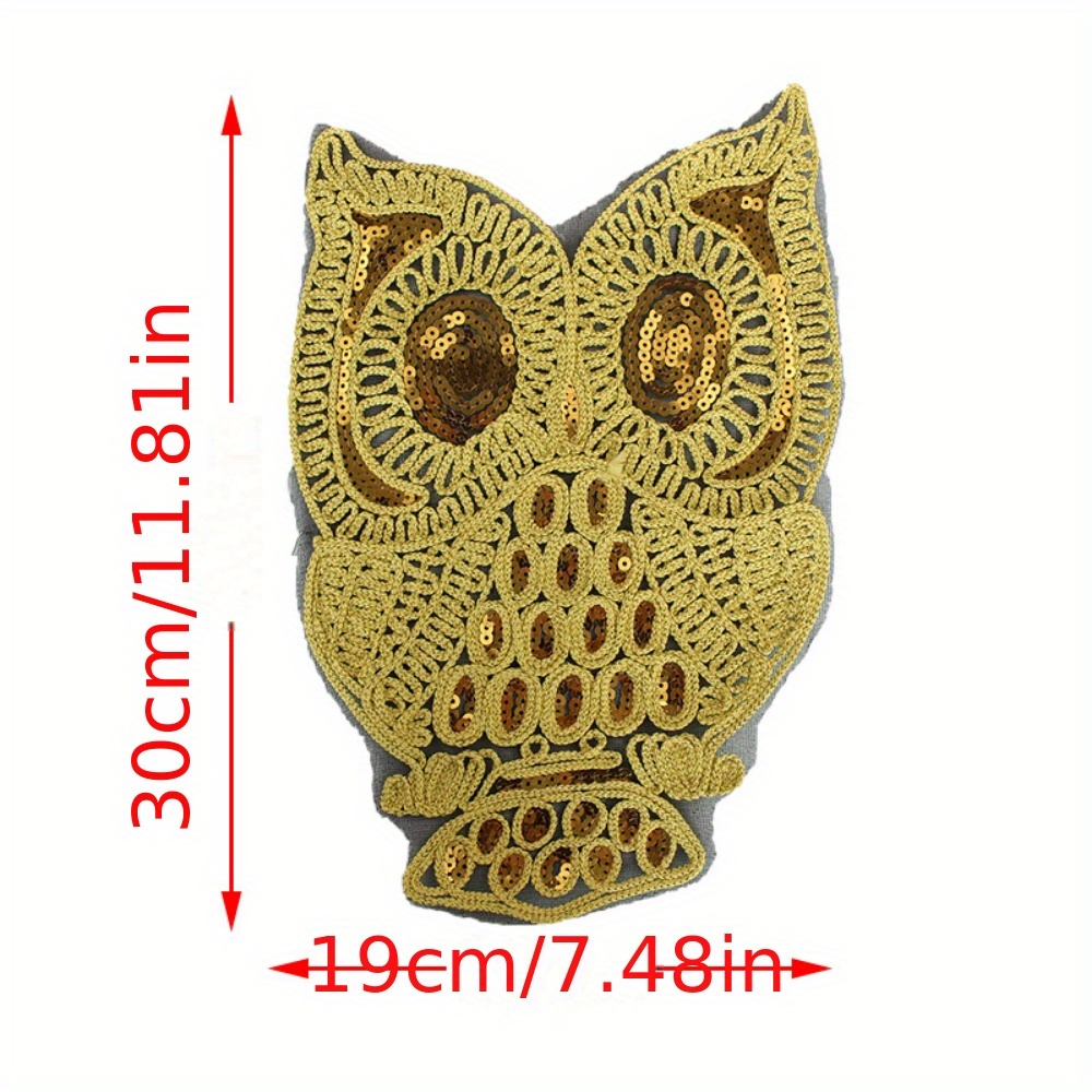 Gold Sequined Lion Head Sew On Patches For Jackets Shirts Diy