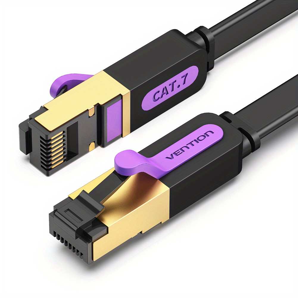 Cat7 Ethernet Cable 60 ft,Network Cable 10 Gigabit Shielded,High Speed Flat  Internet Computer Patch Cord Rj45 Connectors - Faster Than Cat6/Cat5 LAN