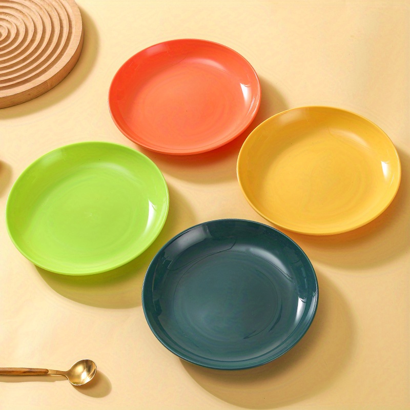 Assiettes plates en plastique réutilisables sans BPA passent au  lave-vaisselle au micro-ondes pour toutes les occasions, barbecues, voyages  et événements (lot de 12 multicolores) 