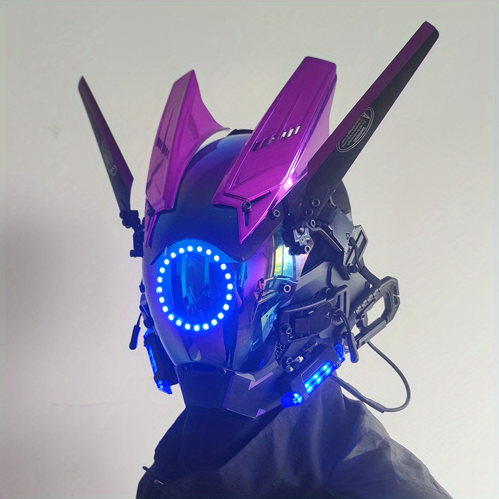 Led Cyberpunk Mask Fashion Cool Science Fiction Mechanical Mask Halloween  Costume Mask Music Festival Party Adult Gifts - Toys & Games - Temu