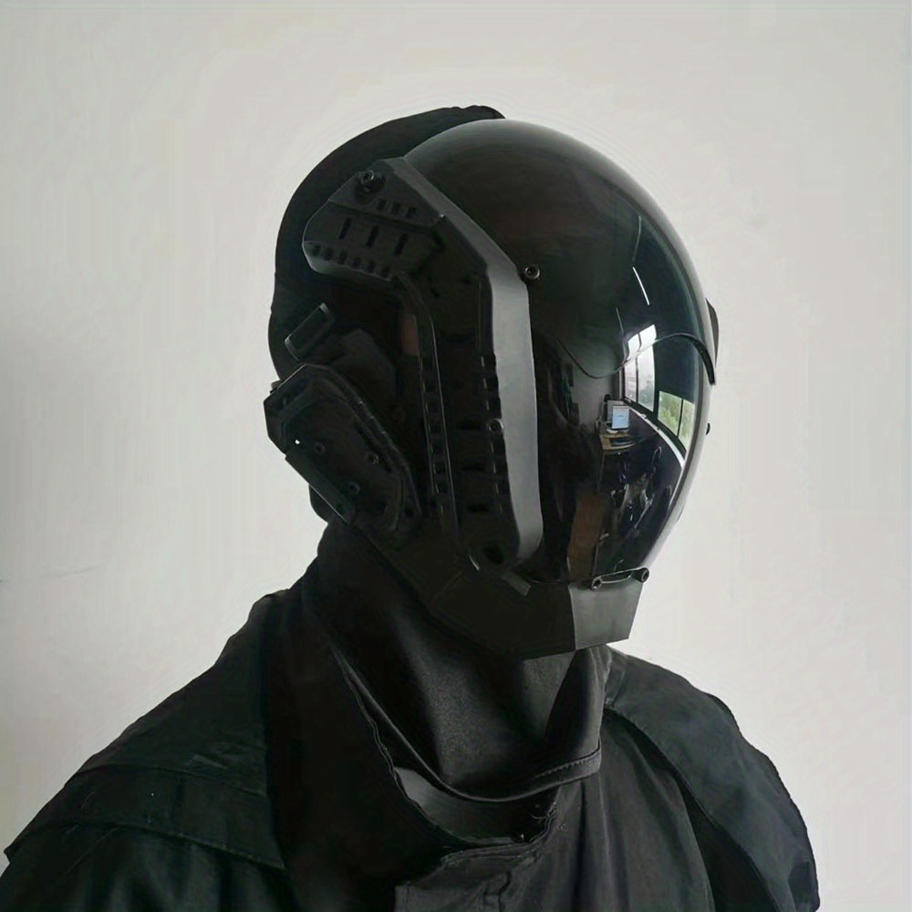New Black Mirror Mask Cyberpunk Samurai Dj Party Cosplay Temu