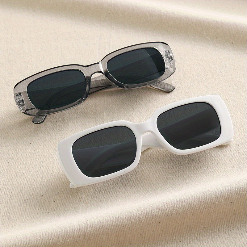 2 Paires De Lunettes De Soleil Mode R tro Petit Cadre Rectangle