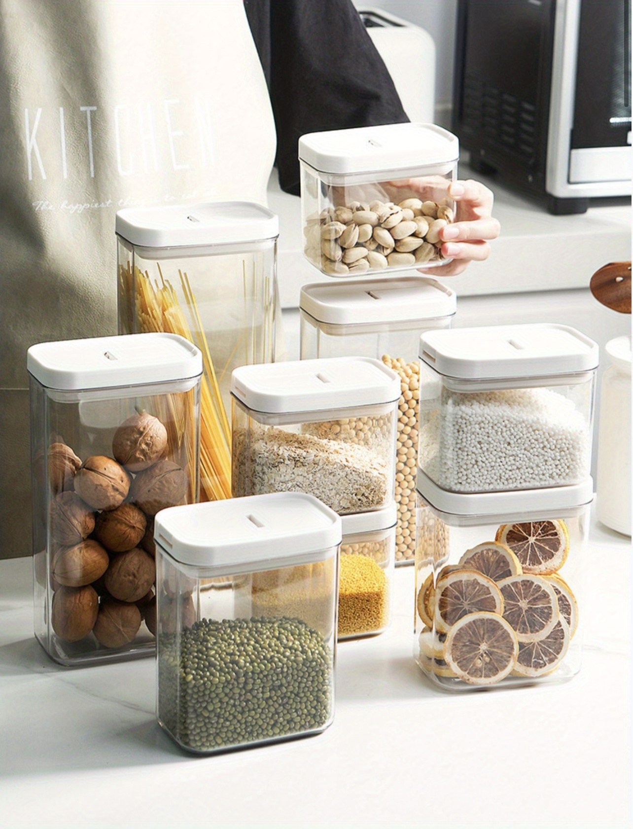 Airtight Food Storage Jars Stackable Transparent And - Temu