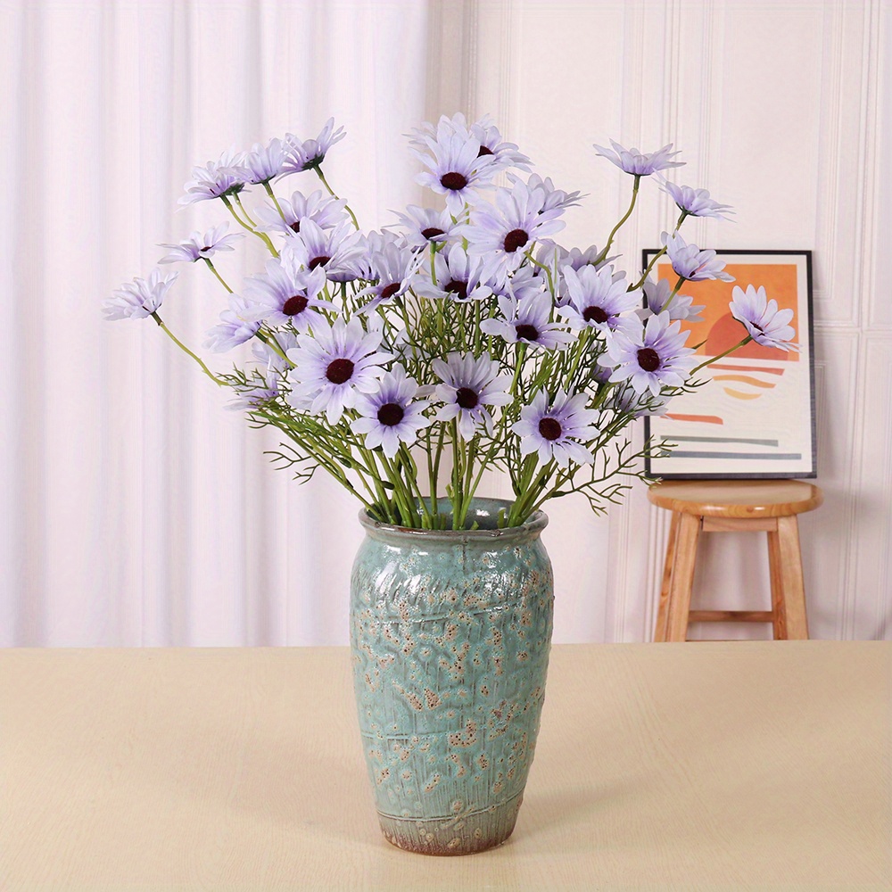 12.9 H Real Touch Faux PE Artificial Daisy Flowers Silk Flowers Fake  Daisies Home Decor Centerpiece Wedding Bouquets 
