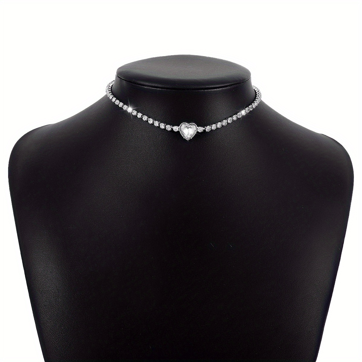 Glitter Rhinestone Love Necklace for Prom