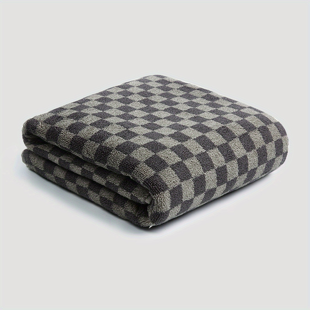 Checkered Pattern Towel Household Thickened Hand Towel Bath - Temu