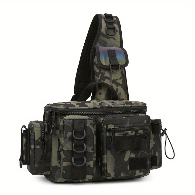 Himal Fishing Tackle Storage Bag,Outdoor Shoulder Backpack,Fishing Gear  Bag,Waterproof Shoulder Backpack Cross Body Sling Bag with Rod Holder,Digital  Camouflage in Dubai - UAE