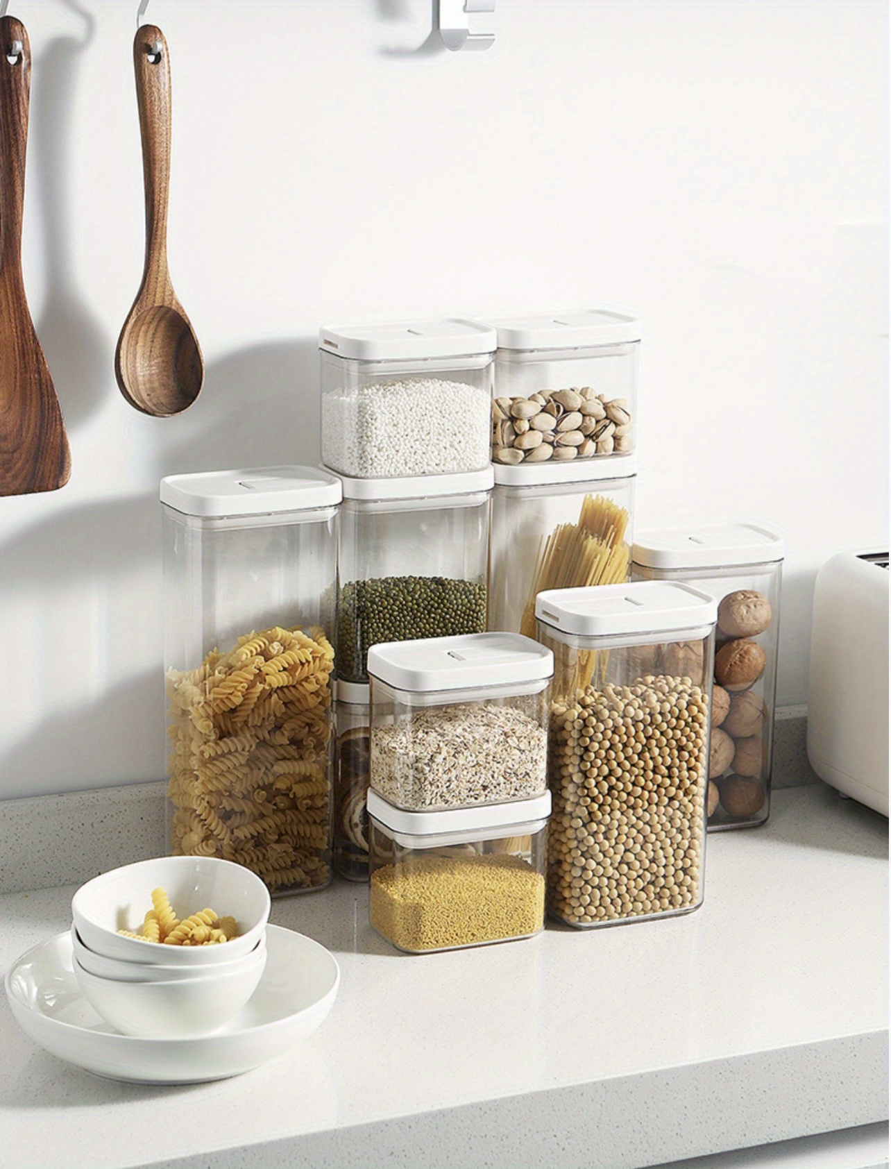 Transparent Plastic Rice Storage Container - Sealed Jars For Oatmeal,  Grain, Cereal, Pasta, Flour - Grocery Organizer And Kitchen Supplies - Temu