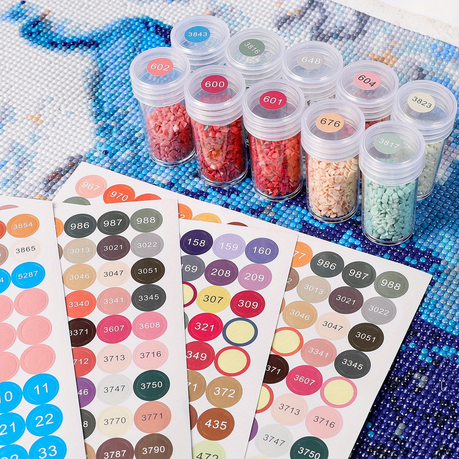 Doafoce 12 Sheet DMC Colors Number Label Stickers 1716 Pcs Diamond Painting  Labels Diamond Art Labels Apply to Mosaic Beads Organizer Bottle Diamond  Painting Storage Containers Labels : : Arts & Crafts