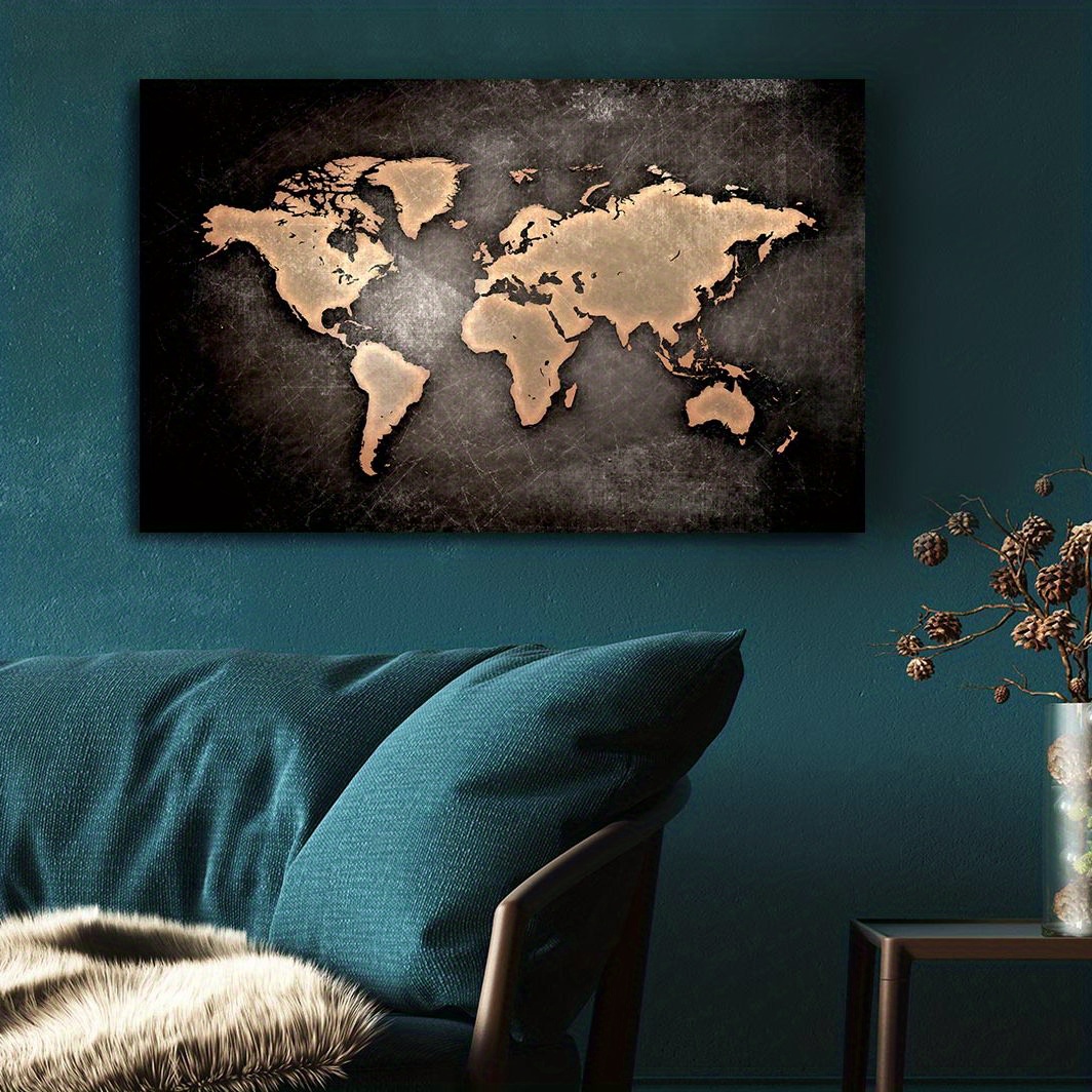 Grunge World Map No Frame Home Decor Room - Temu Belgium