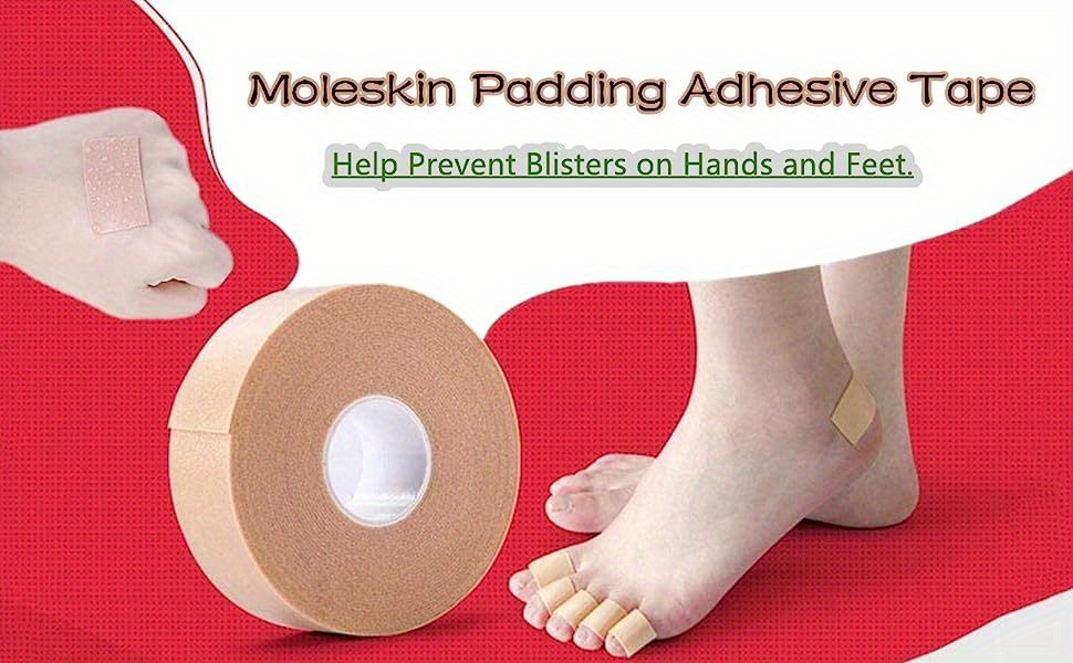 3 Rolls Waterproof Moleskin Tape For Blister Prevention And Foot