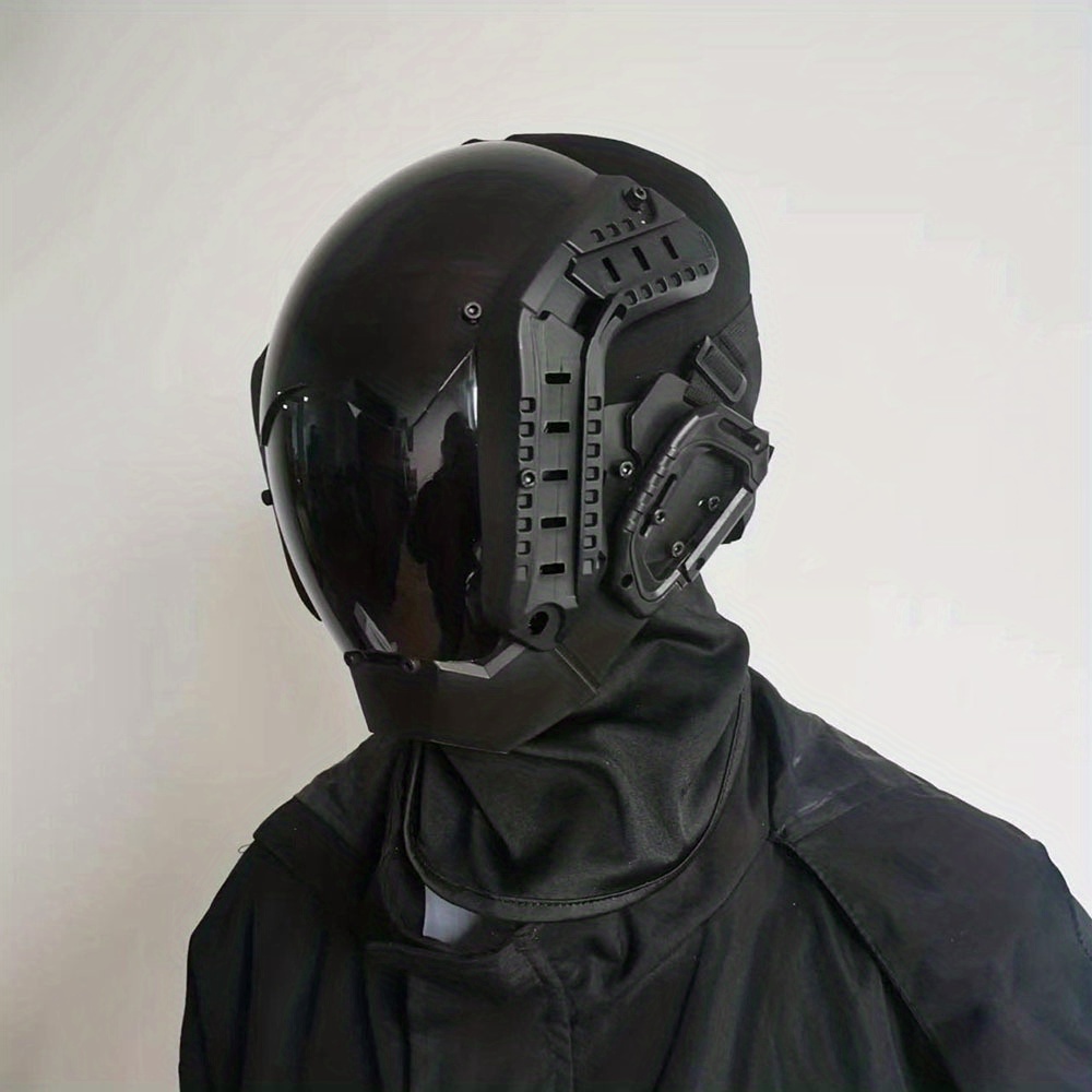 New Black Mirror Mask Cyberpunk Samurai Dj Party Cosplay - Temu