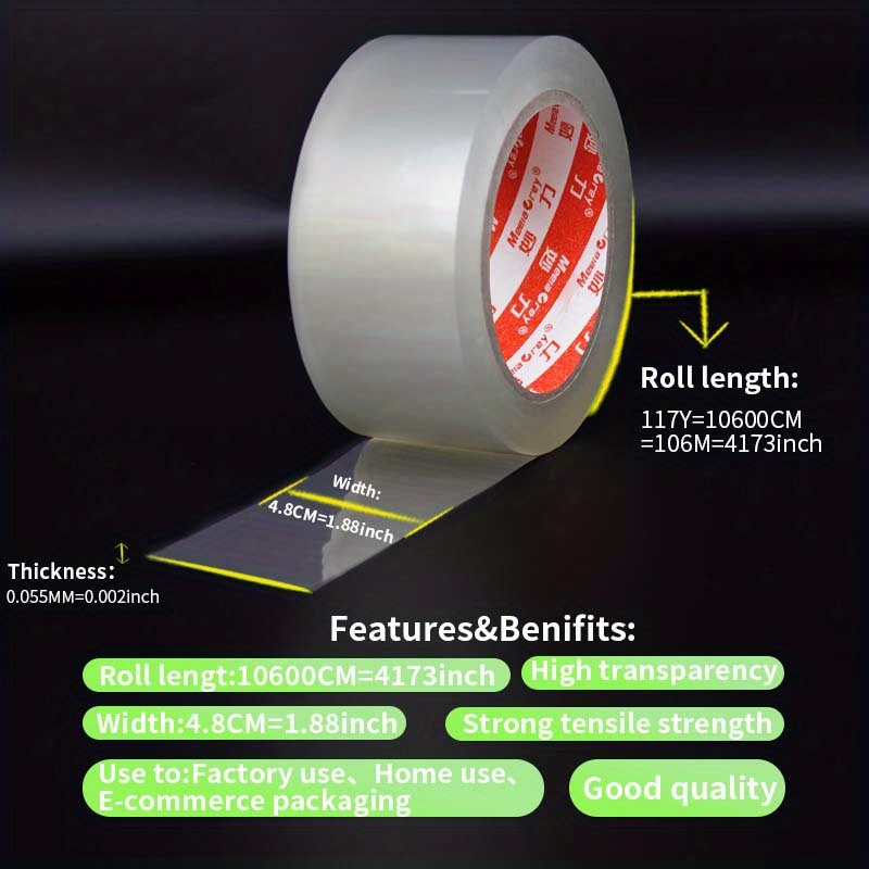 Large Roll Transparent Sealing Tape for Secure Packaging