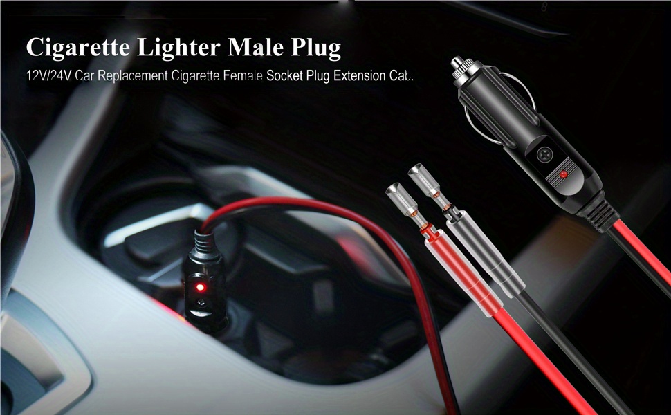 12v Fused Cigarette Lighter Male Plug Heavy Duty 16awg Car - Temu