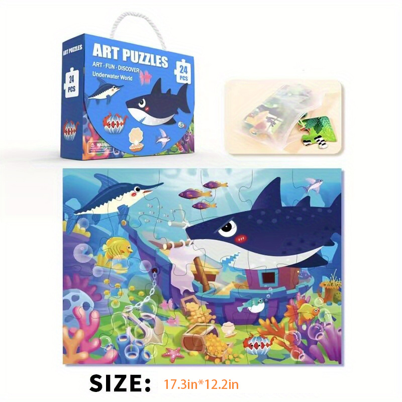 Puzzle Enfant, 128 Pièces Puzzle Animaux Enfant, Jouet Puzzles pour Enfant,  Jouet éducatif Enfant, Cadeau Jouet pour Fille et Garçon de 4 5 6 7 8 9 10  Ans (Requin)