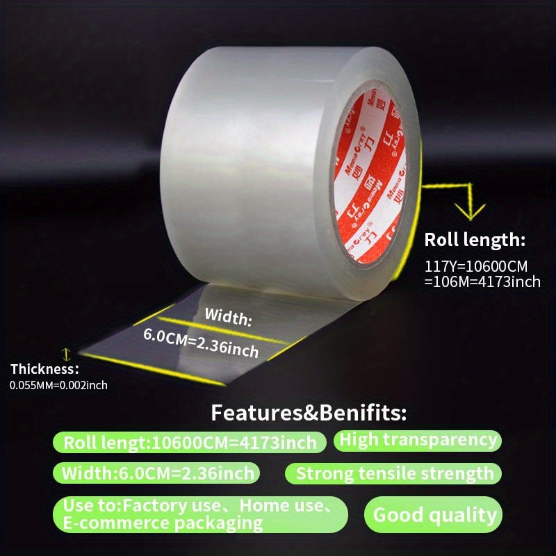 Large Roll Transparent Sealing Tape for Secure Packaging