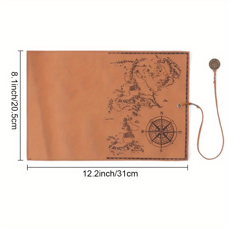 Creative Treasure Map Retro Pencil Case Leather Large Capacity Roll Pencil  Bag Embossed Buckle Simple Stationery Box Roll Portable Pencil Drawing Bag  Pen Holder - Temu