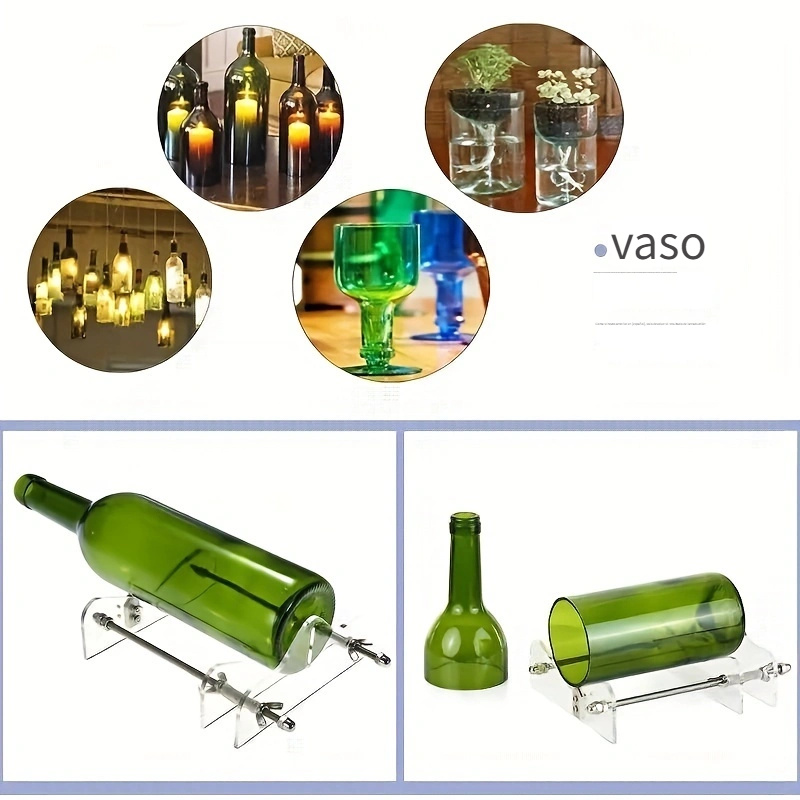 Cortador de botellas de vidrio, cortador de botellas y cortador de vidrio,  herramienta de corte de vidrio, kit de bricolaje para cortar vino, botella