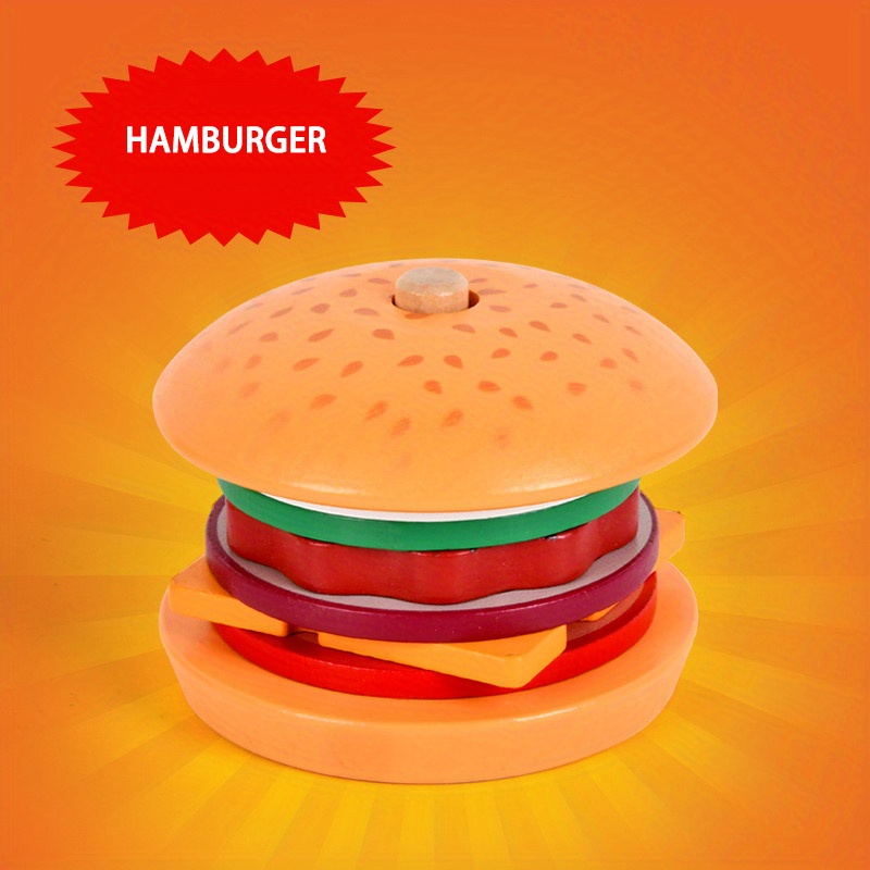 Delightful Montessori Burger Stacking Toys Wooden Toys - Temu