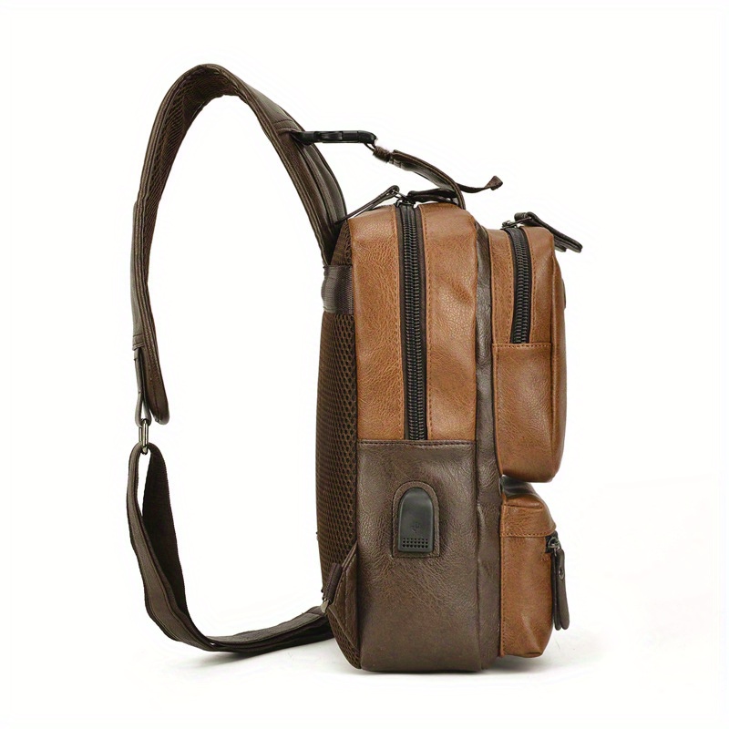 Marrón Pequeña Sling Messenger Mochila Hombre Mujer Retro Pu - Temu Chile