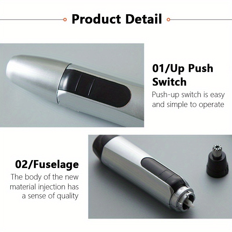 Elektrisk nästrimmer, nästrimmer för rakning, formning av ögonbryn, nässkrapa, nästrimmersax Elektrisk nästrimmer, näshårstrimmer, ögonbrynstrimmer, näshårtrimmer, nästrimmersax information 1