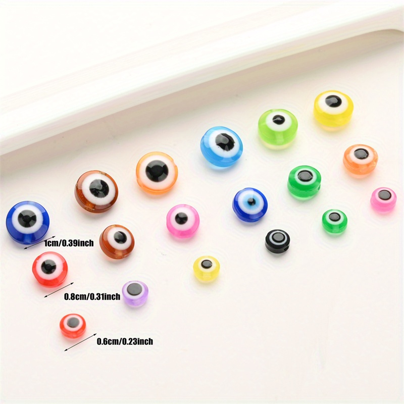 Lot Oval Beads Evil Eye Resin Spacer Beads Kit For Jewelry - Temu