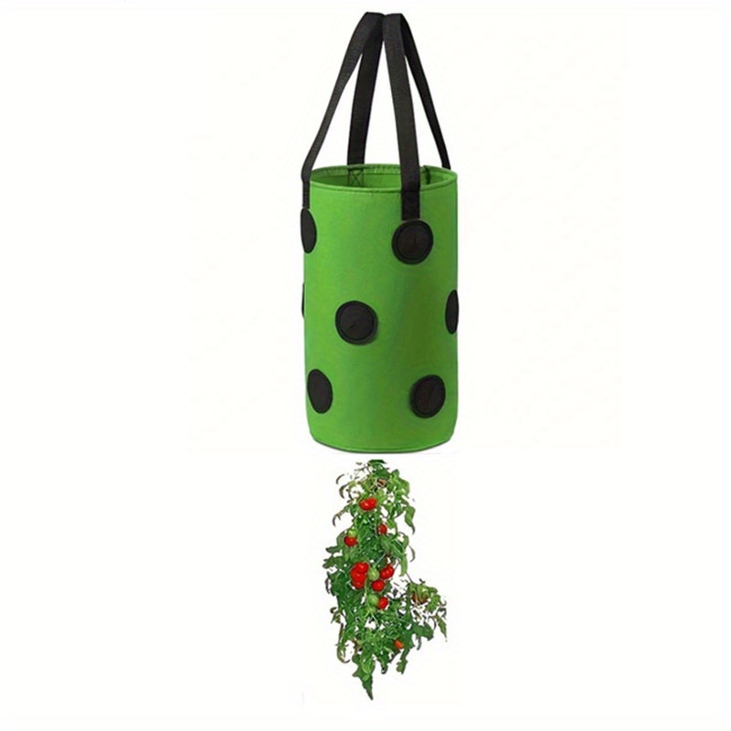 EBOCACB 3 pcs Hanging Planter Bag with Handles, Plastic Hanging Strawberry  Planting Containers Strawberry Grow Bags Foldable Durable Growing Bags Grow