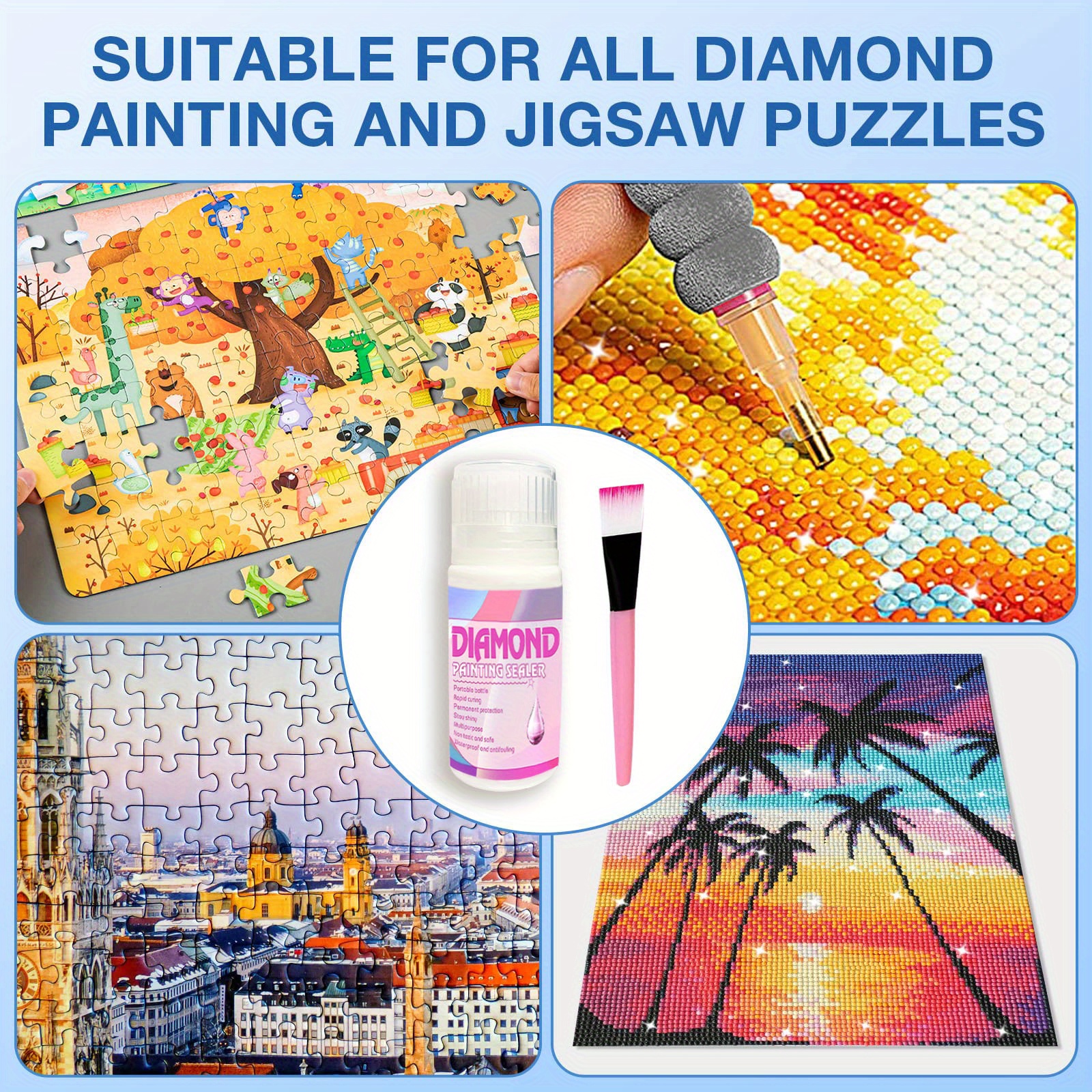 60/120/150/240ml Puzzle Glue for Diamond Painting and Jigsaw Puzzles
