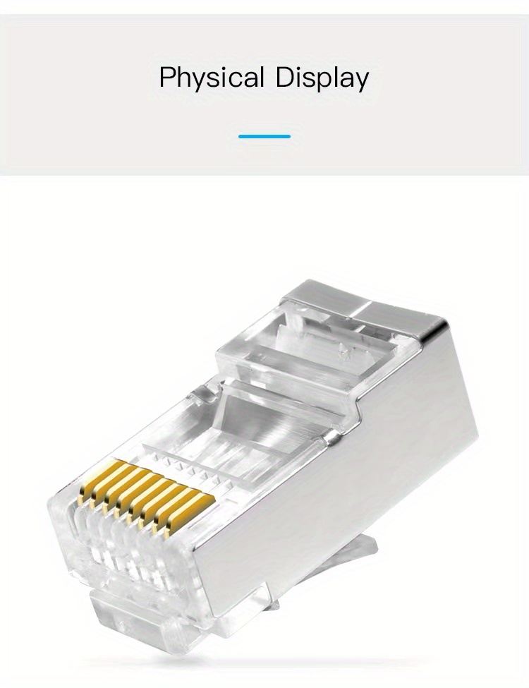 Rj45 Cat6 Connector 8p8c Modular Plug Adapter Cable Head 1gbps