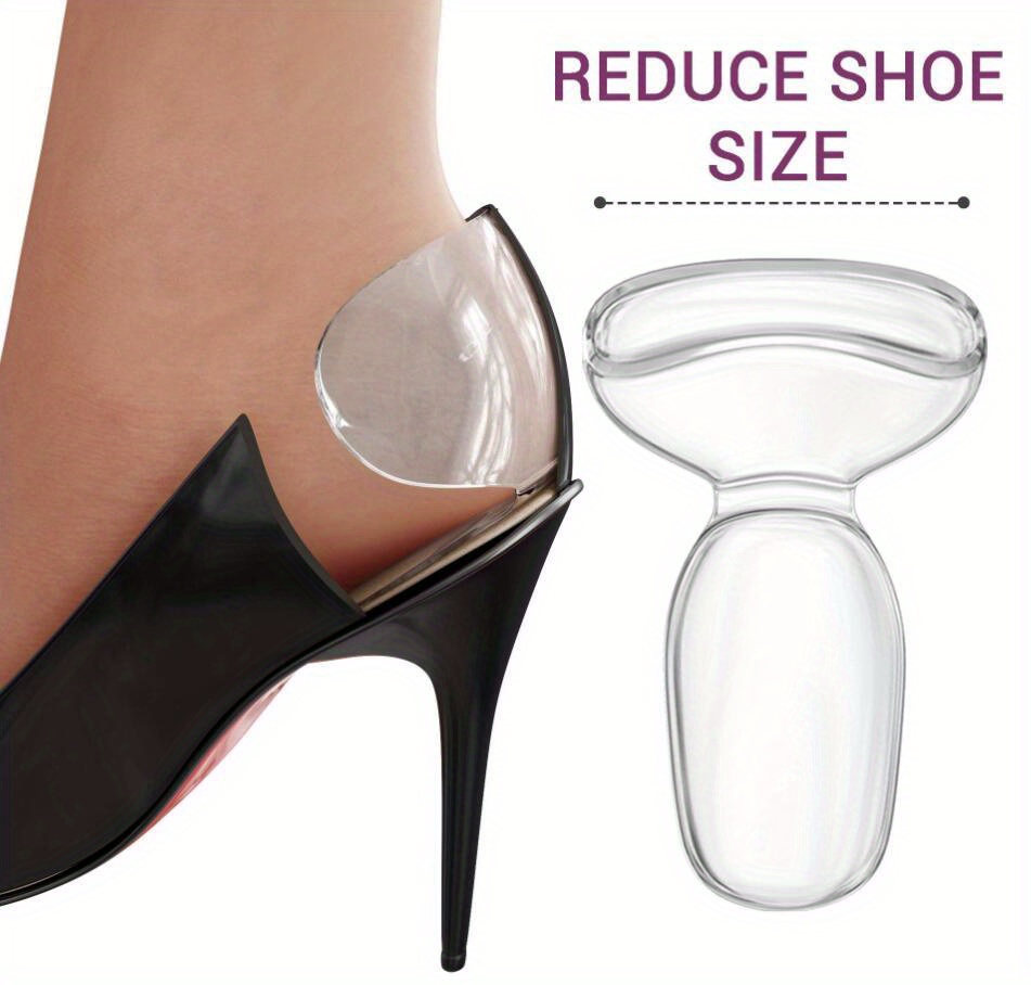 2pc Reusable Heel Grips For Womens Mens Shoes Clear Heel Cushion