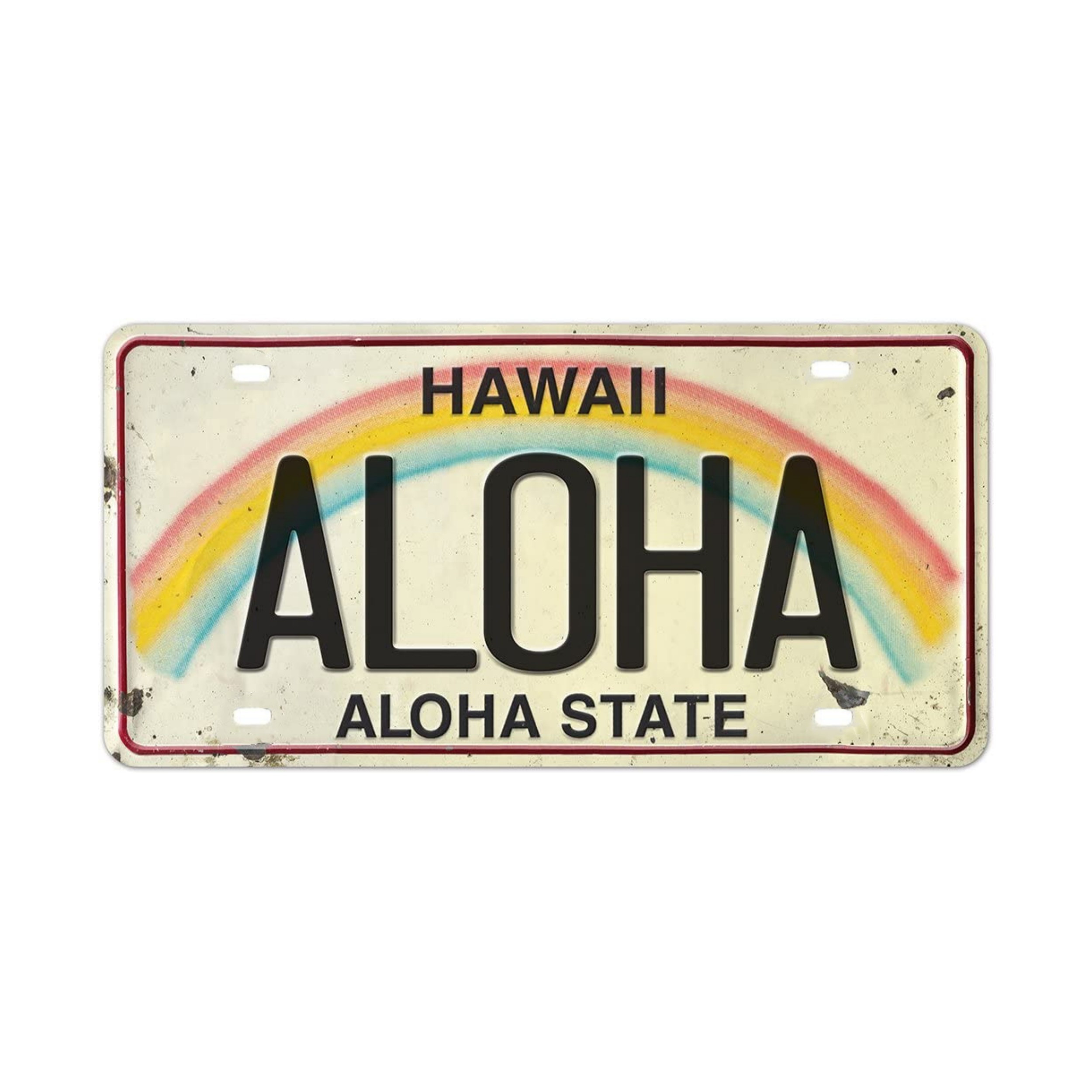 1pc, "Hawaii Aloha State - Aloha" Metal Licence Plate Tin Sign (12''x6''), Vintage Plaque Decor, Home Decor, Room Decor, Wall Decor, Restaurant Decor,