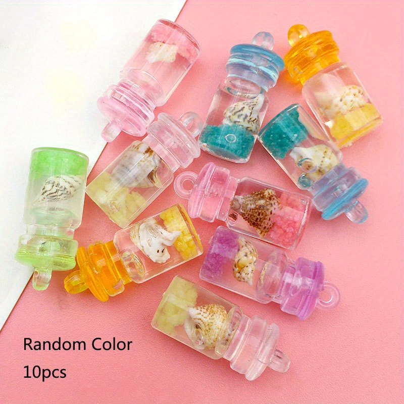 Random Color Glass Conch Shell Ocean Drift Bottle Charms Pendant