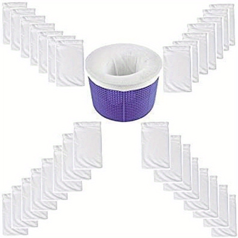 Pool Filter Saver Skimmer Basket Sock Sleeve Net - Pack of 30