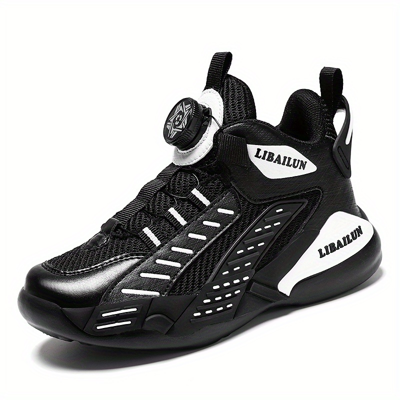Kids' High Top Basketball Shoes with Rotating Buckle