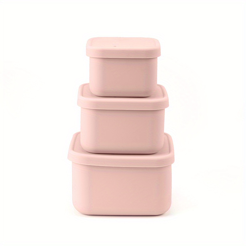Silicone food container with lid (set of 2) - Pink