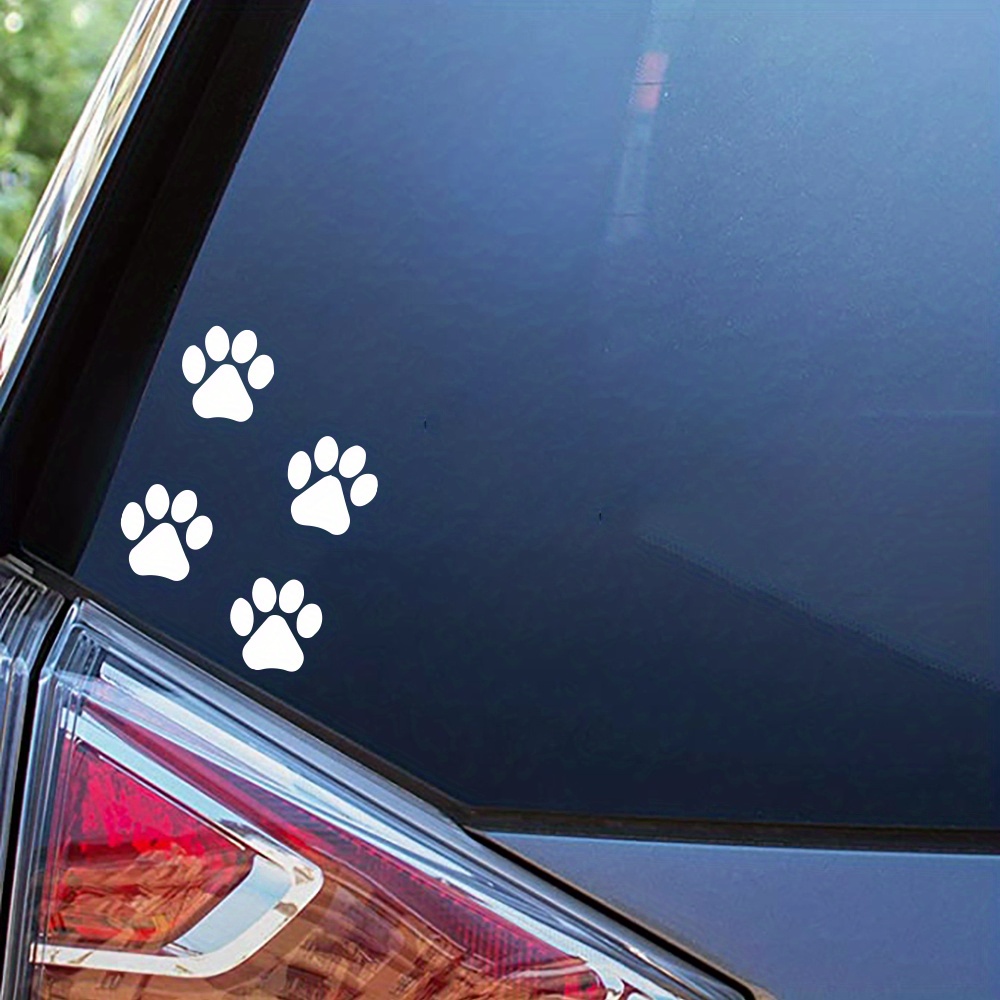 4/8pcs Paw Print Decals, Dog, Car, Truck, Wall, Vinyl Window Stickers